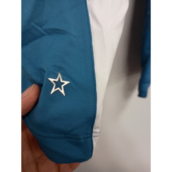 LOHLA Sport Womens Activewear Top Large Blue White 1/4 Zip Pullover Long Sleeve - Picture 4 of 6